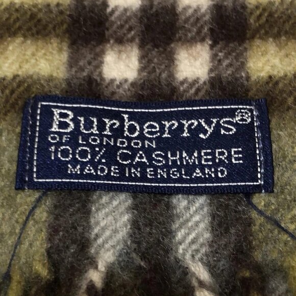 Auth Burberry's - Khaki Gray Multi Cashmere Scarf - Picture 5 of 10